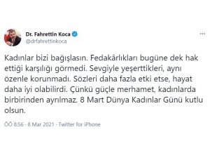 Bakan Koca’dan 8 Mart Dünya Kadınlar Günü paylaşımı