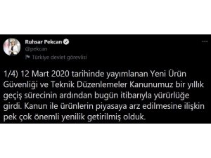 Bakan Pekcan: “Ürünlerin piyasaya arz edilmesine ilişkin pek çok önemli yenilik getirilmiş olduk”