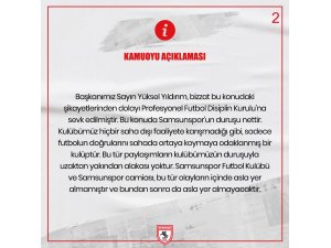 Samsunspor’dan ’algı operasyonu’ tepkisi