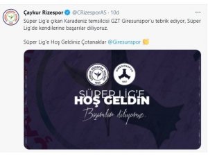 Rizespor’dan Giresunspor ve Adana Demirspor mesajı