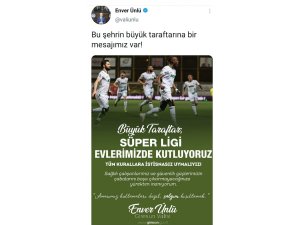 Vali Ünlü’den Giresunspor taraftarlarına “Amacımız kutlamaları değil, salgını kısıtlamak” mesajı