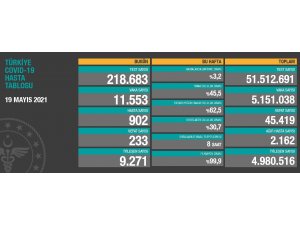 Son 24 saatte korona virüsten 233 kişi hayatını kaybetti