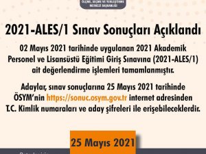 2021-ALES/1 sınav sonuçları açıklandı