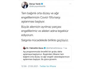 Bakan Yanık’tan Sağlık Bakanı Koca’ya teşekkür