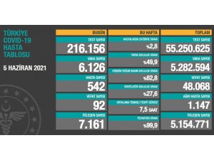 Son 24 saatte korona virüsten 92 kişi hayatını kaybetti