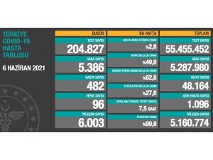 Son 24 saatte korona virüsten 96 kişi hayatını kaybetti