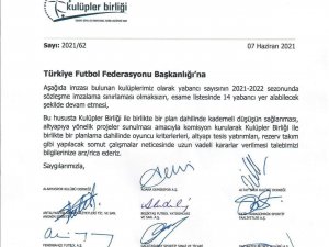 Kulüpler Birliği’nden TFF’ye: "14 yabancı kuralı devam etmeli"