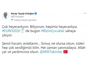 Cumhurbaşkanı Erdoğan’dan Millilere destek paylaşımı