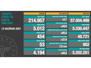 Son 24 saatte korona virüsten 53 kişi hayatını kaybetti