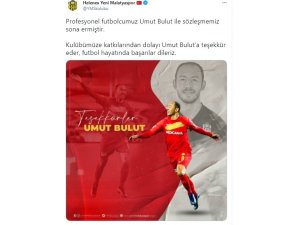 Yeni Malatyaspor’dan Umut Bulut’a teşekkür