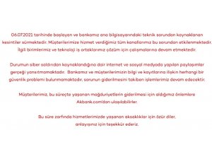 Akbank’ta ana bilgisayarlar çöktü, kullanıcılar hesaplarına 36 saattir ulaşamıyor