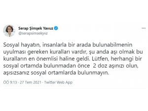 Bilim Kurulu üyesinden, "Sosyal ortamda bulunmadan önce 2 doz aşınızı olun" çağrısı