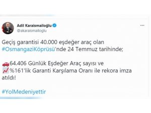 Osmangazi Köprüsü geçiş rekoru kırdı