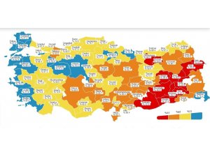 Bayburt aşılamada düşük iller arasında yer alarak kırmızı renkte kaldı