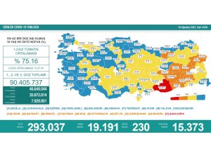 Son 24 saatte korona virüsten 230 kişi hayatını kaybetti