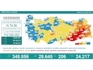 Son 24 saatte korona virüsten 206 kişi hayatını kaybetti