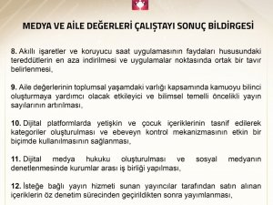 Medya ve Aile Değerleri Çalıştayı sonuç bildirgesi yayımlandı