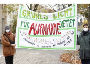 Almanya’da Belarus-Polonya sınırındaki göçmenler için destek gösterisi düzenlendi