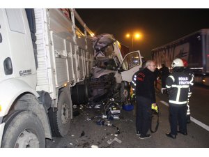 TEM’de kamyonet lastiği patlayan kamyona ok gibi saplandı: 1 ölü