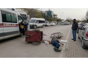 Lodos simit tezgahını devirdi, simitçi ağır yaralandı