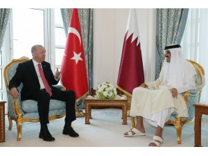 Cumhurbaşkanı Erdoğan, Katar Emiri Al Thani ile görüştü