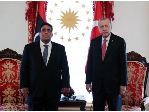 Cumhurbaşkanı Erdoğan Libya Başkanlık Konseyi Başkanı Muhammed El Menfi ile görüştü