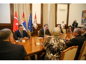 TBMM Başkanı Şentop, Sırbistan Cumhurbaşkanı Vuçiç ile görüştü