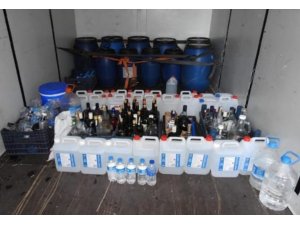 Amasya’da 500 litre sahte içki ele geçirildi 2 gözaltı