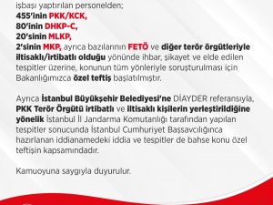 İçişleri Bakanlığından, DİAYDER referansıyla İBB’ye yerleştirilenlere yönelik açıklama