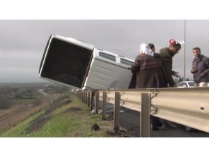 TEM Hadımköy Yolu’nda akıl almaz kaza: 1 yaralı