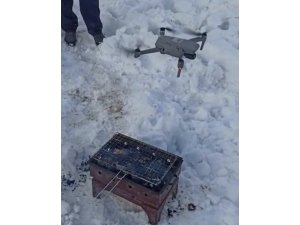 Yelpazeyi unutunca mangalı drone ile yaktı