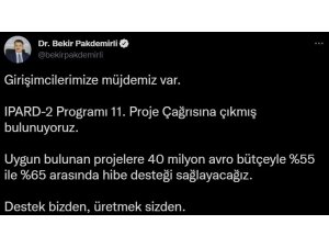 Bakan Pakdemirli’den girişimcilere müjde: “40 milyon euro bütçe ile hibe desteği sağlayacağız”