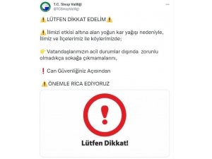 Sinop Valiliği’nden ’sokağa çıkmayın’ çağrısı