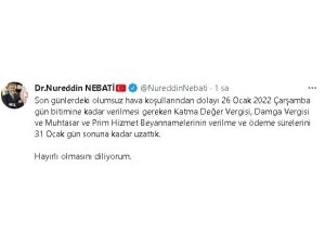 Vergi ödemelerinin süreleri ay sonuna kadar uzatıldı