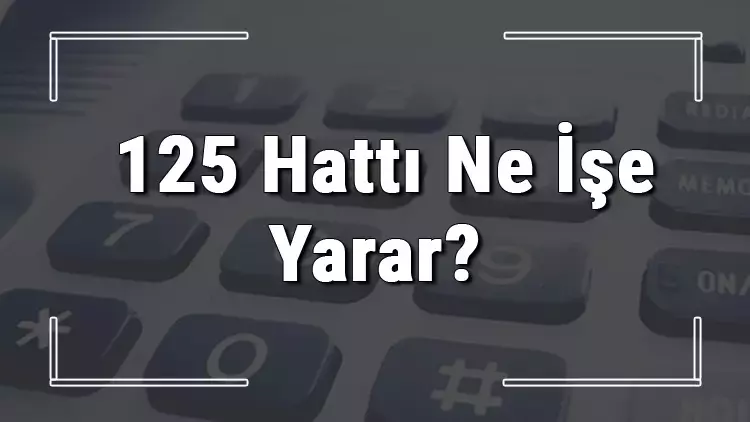 125 neyin numarası, hangi durumlarda aranır ve ne işe yarar? 125 hattı saatleri nedir ve ücretli midir?