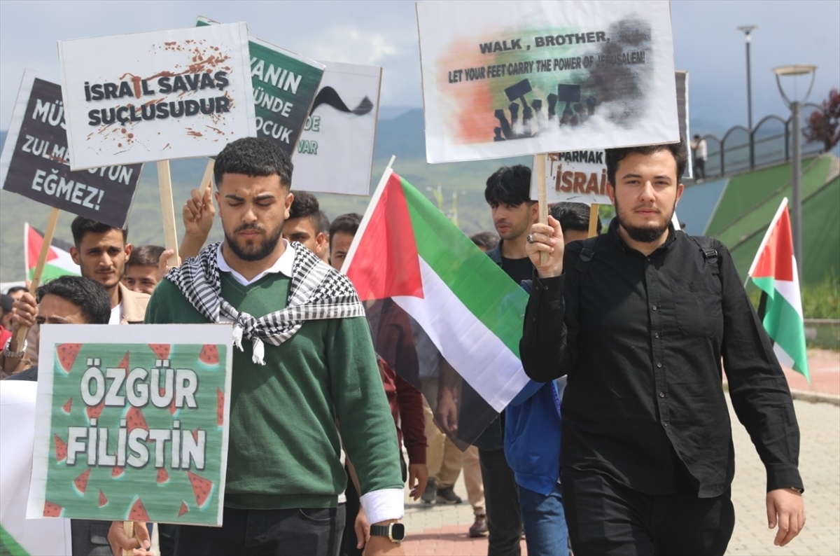 Iğdır'da Filistin'e destek yürüyüşü
