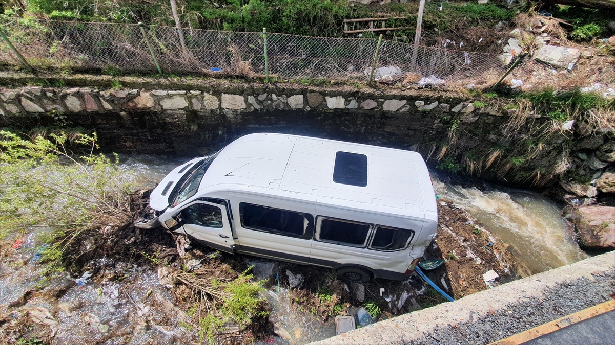 Erzurum'da minibüs dereye uçtu