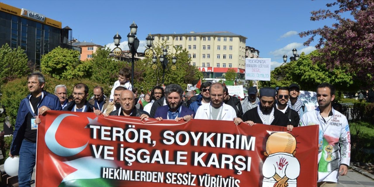 Erzurum'da sağlık çalışanları 27 haftadır Gazze için yürüyor