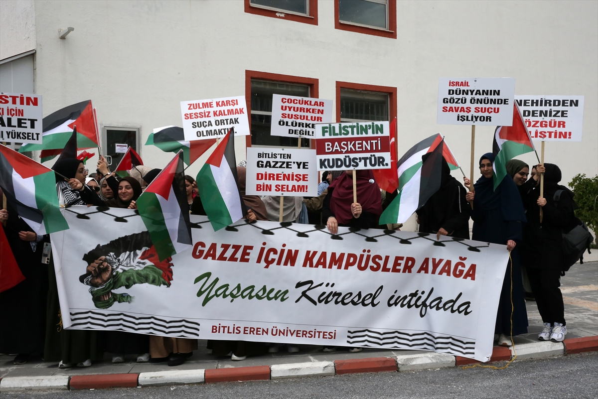 Bitlis'te İsrail'in Gazze'ye yönelik saldırıları protesto edildi