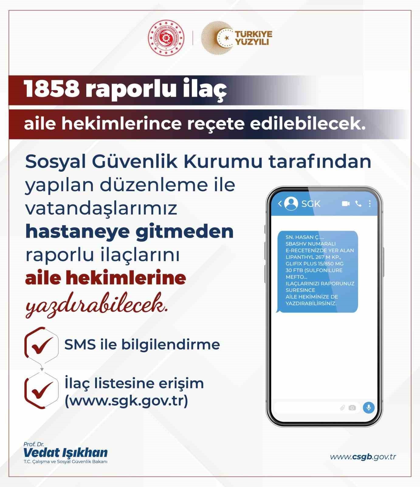 Bin 858 raporlu ilaç daha aile hekimlerince reçete edilebilecek