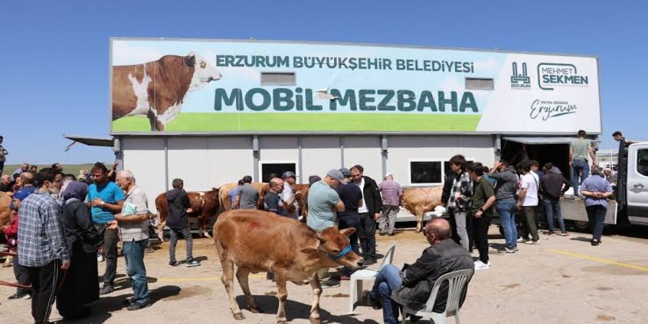 Erzurum'da mobil mezbahalarda yoğunluk