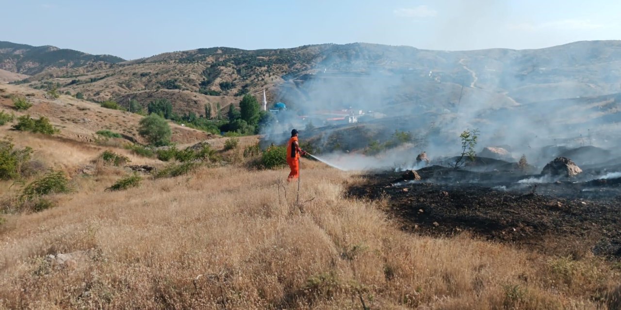 Bingöl’deki yangın ormanlık alana sıçramadan söndürüldü