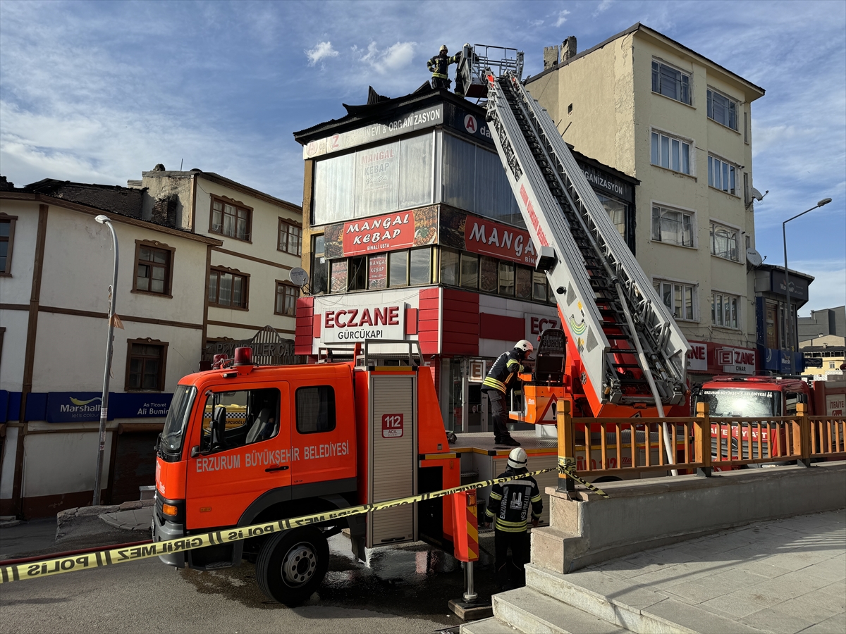 Erzurum'da restoranda yangın çıktı