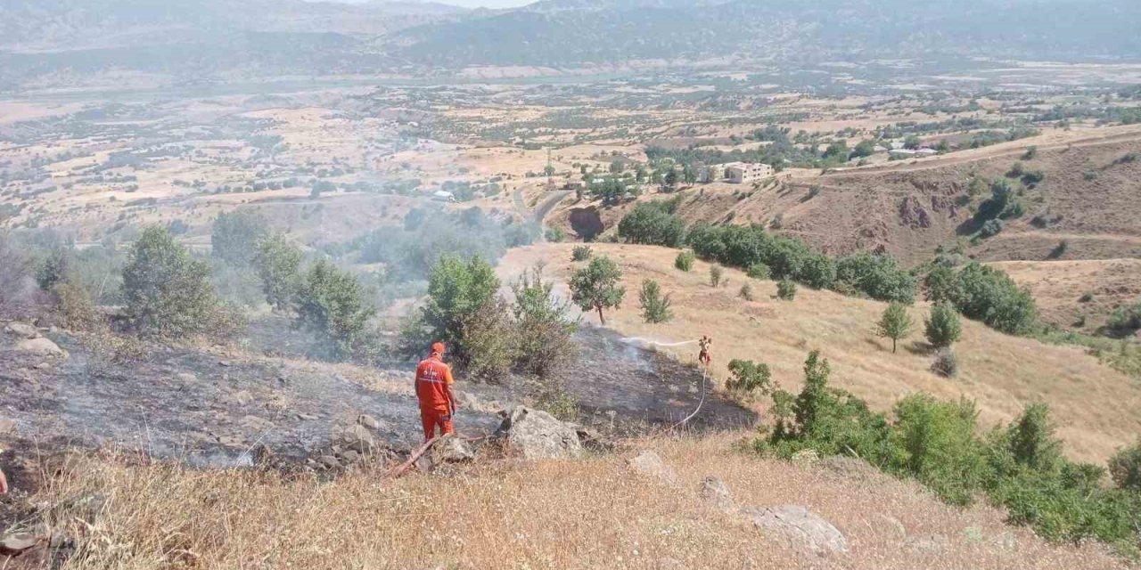 Bingöl’de çıkan yangın ormanlık alana sıçramadan söndürüldü