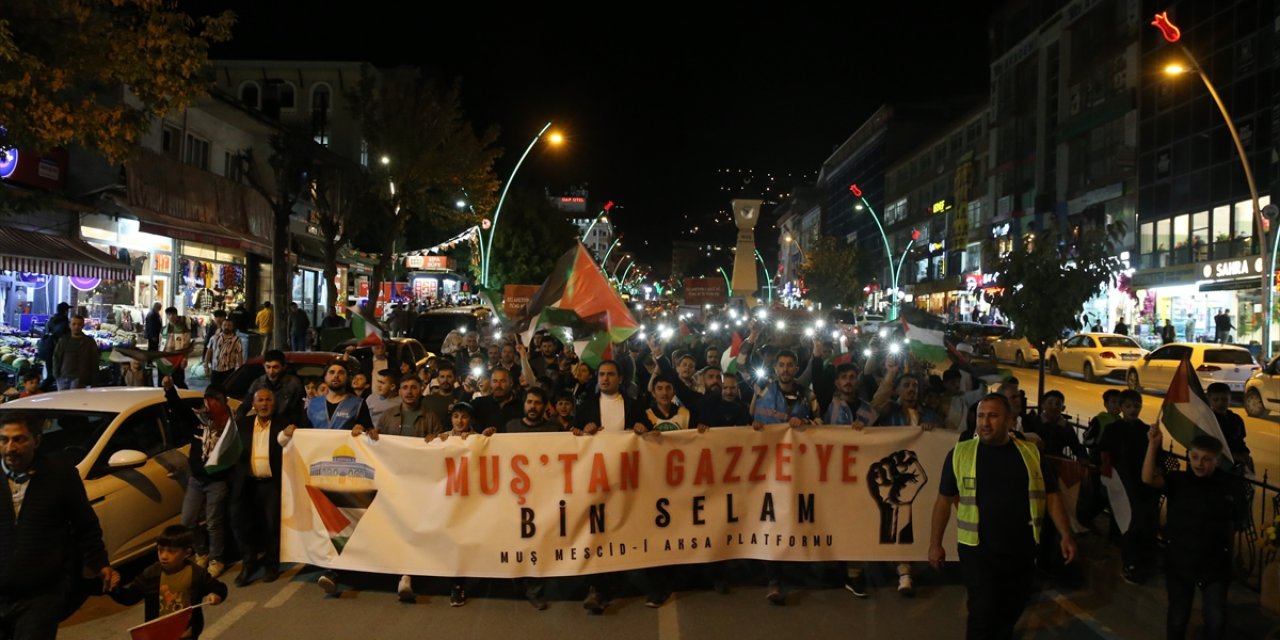 Muş'ta İsrail'in Gazze'ye yönelik saldırıları protesto edildi