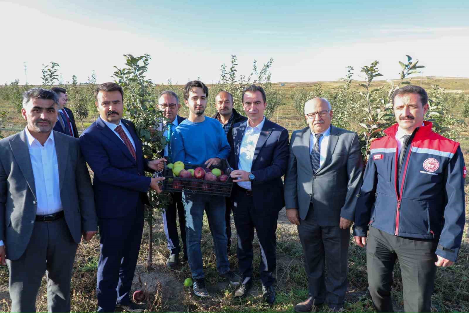 Bitlis Valisi Karakaya, elma bahçesini gezdi