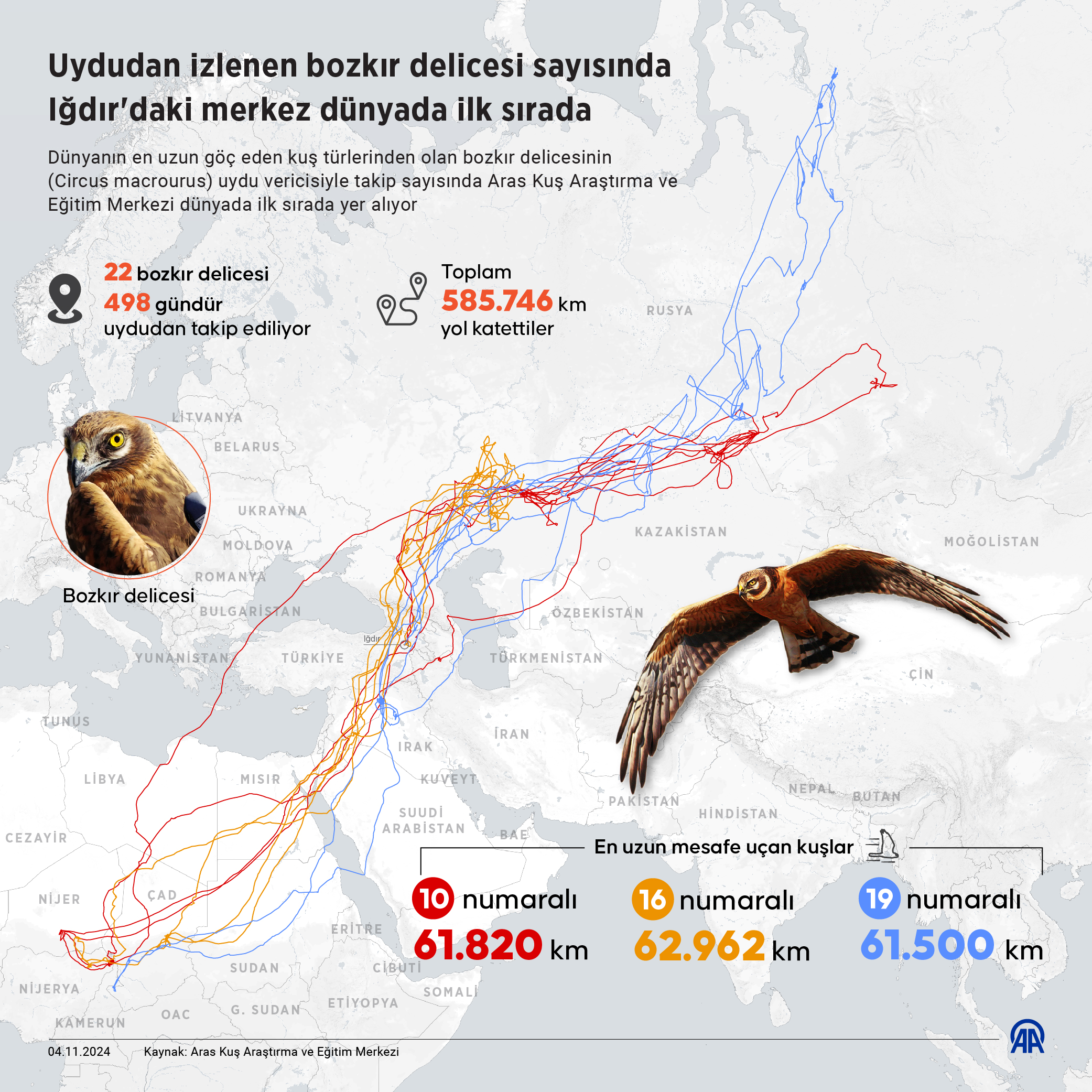 Iğdır'daki Aras Kuş Araştırma ve Eğitim Merkezi dünyada ilk sırada