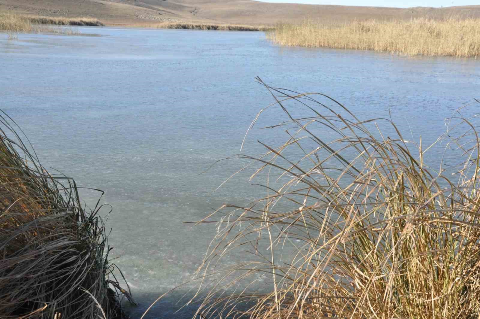 Kars’ta Lavaş Gölü dondu