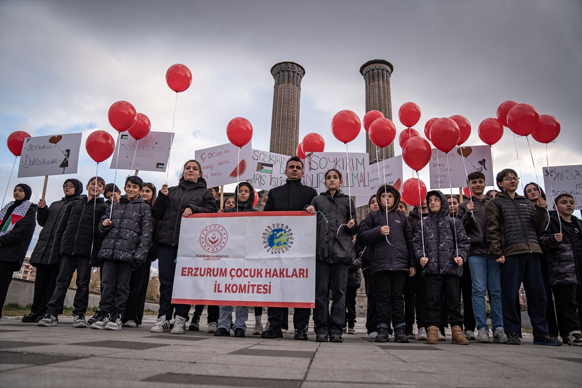 Erzurum'da Gazzeli çocuklar unutulmadı