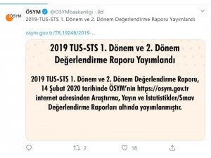 ÖSYM, 2019-TUS ve STS değerlendirme raporlarını yayımladı